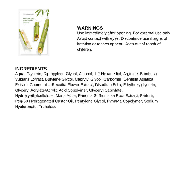 Real Nature Mask Sheet Bamboo
