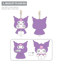 Kuromi Plush Mascot Keychain [Frightened Series]