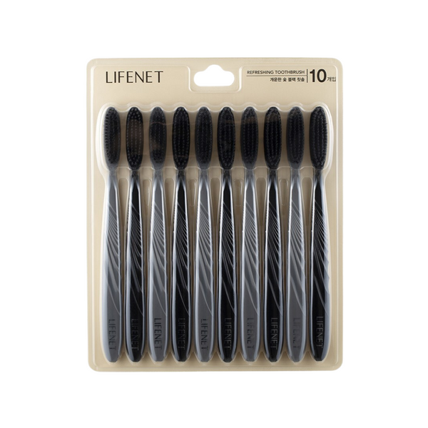 Refreshing Toothbrush Charcoal Black 10 pc