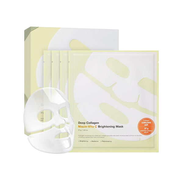 Deep Collagen Niacin Vita C Brightening Mask - 1 Box of 4 Sheets
