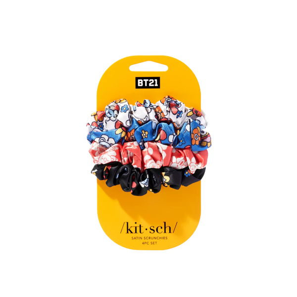 BT21 x Kitsch Satin Sleep Scrunchies 4pc Set