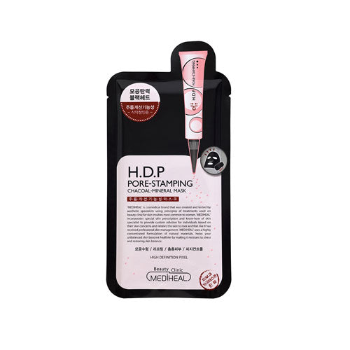 H.D.P Pore-Stamping Charcoal-Mineral Mask - 1 Box of 10 Sheets