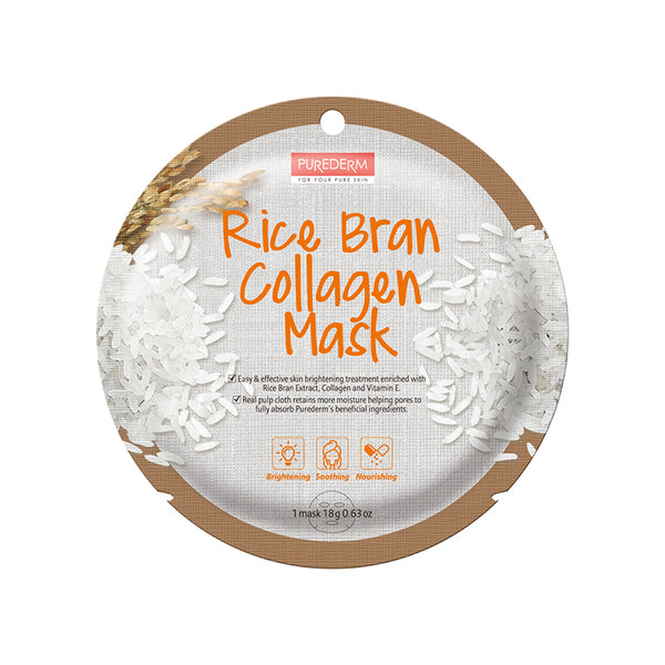 Rice Bran Collagen Mask - 1 Box of 12 Sheets
